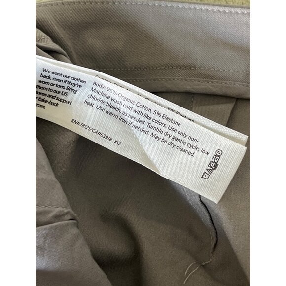Eileen Fisher Organic Cotton Blend Gray Cropped Chino Pant Trouser Side Zip 8 - Picture 9 of 10